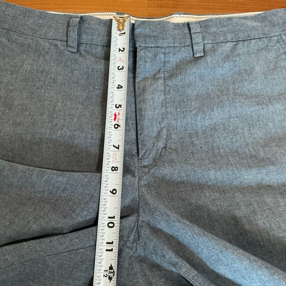 J.Crew Bedford Pants Mens 34 Blue Chambray Cotton Chino Flat Front Style - Picture 8 of 11